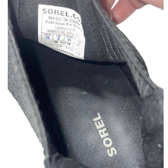 SOREL Joan Rhapsody Wedge Snow Boots in Black    Size: US 10 - Picture 8 of 8